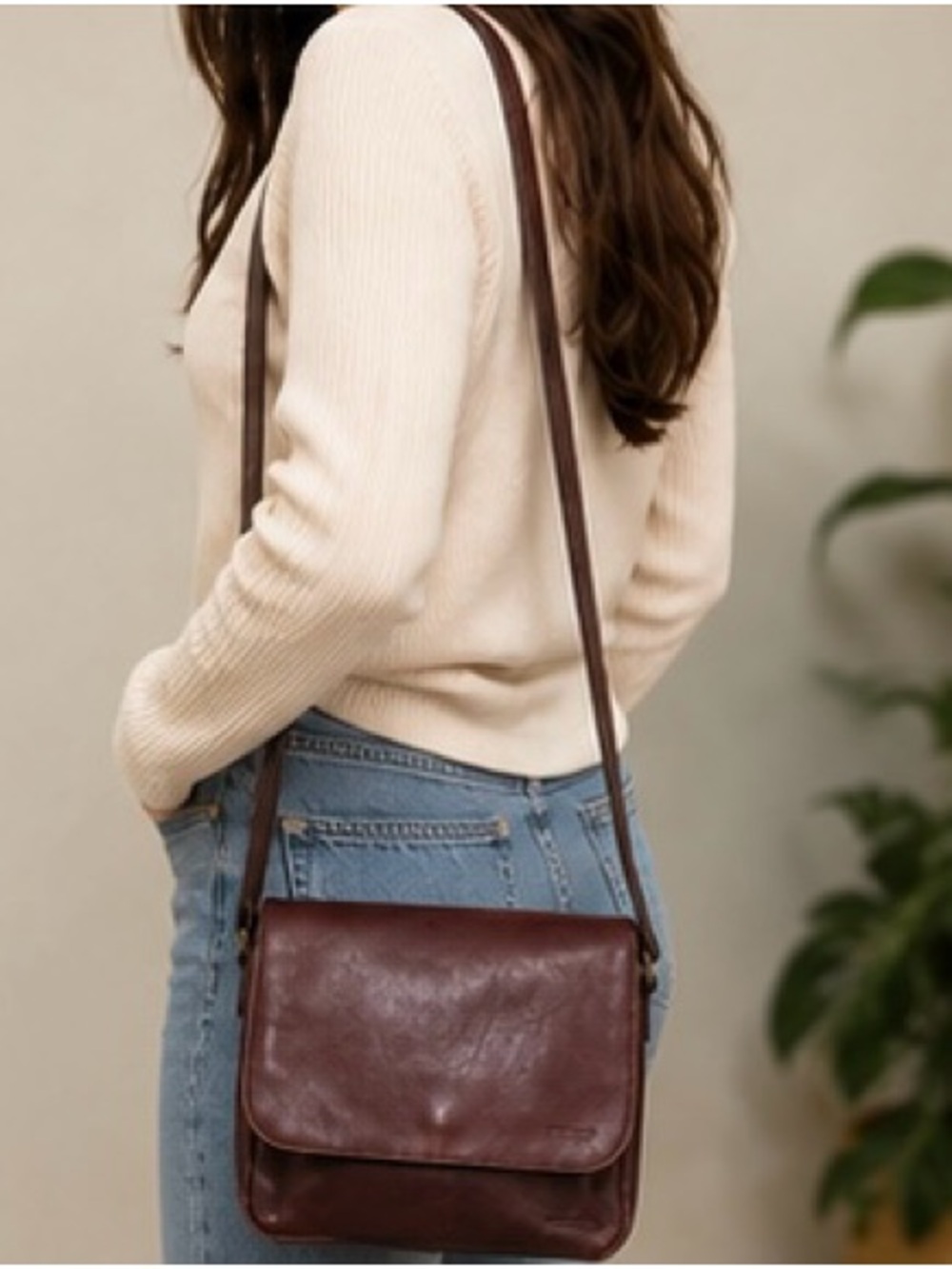 Vintage WITTCHEN Burgundy Leather Messenger Crossbody Bag Medium Genuine Leather - Picture 3 of 13
